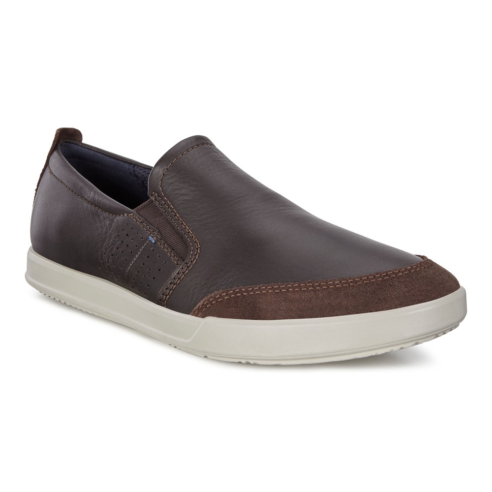 ECCO Mens Slip On Brown - Collin 2.0 Sneakers - WQG-739416